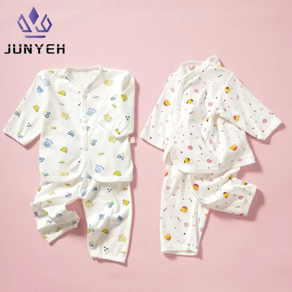 0-3 Month Baby Clothes Newborn Cartoon Home Underwear Cotton Button Baby Clothes Girls Boys Long Sleeve Top Long Pants