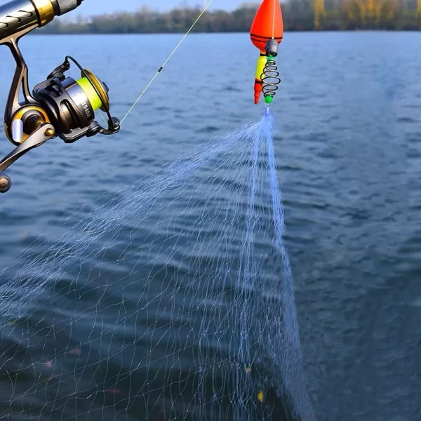 Multi Size Fishing Net Explosion Hook Trap Mesh Luminous Bead Netting Sea NetTackle Design Copper Shoal Cast Gill Feeder Trap