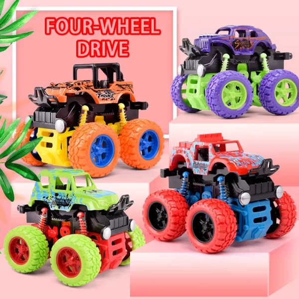 Pull Back Toy Car Inertial Rotation Car Four-wheel Drive Off-road Vehicle SUV Racing Power Car Children's Toy CarGift